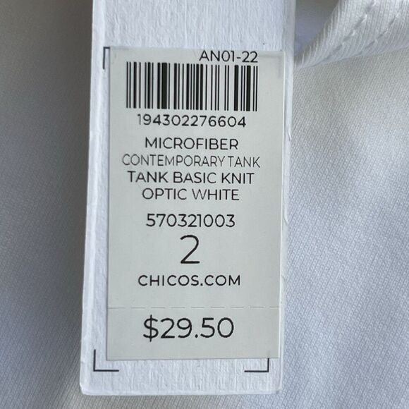 CHICO’S Microfiber Tank Top Shirt LOT OF 3! Size 2 Large Blue White Pink NEW - Picture 2 of 9